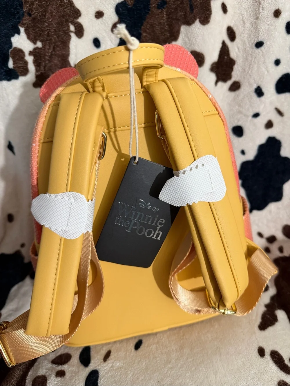 Loungefly Peach and Yellow Winnie the Pooh Sequin Mini Backpack